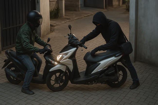 Ilustrasi aksi curanmor. [Istimewa]